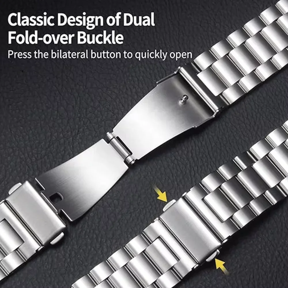 Stainless Steel Metal Watch Band Bracelet, Multiple Width Options