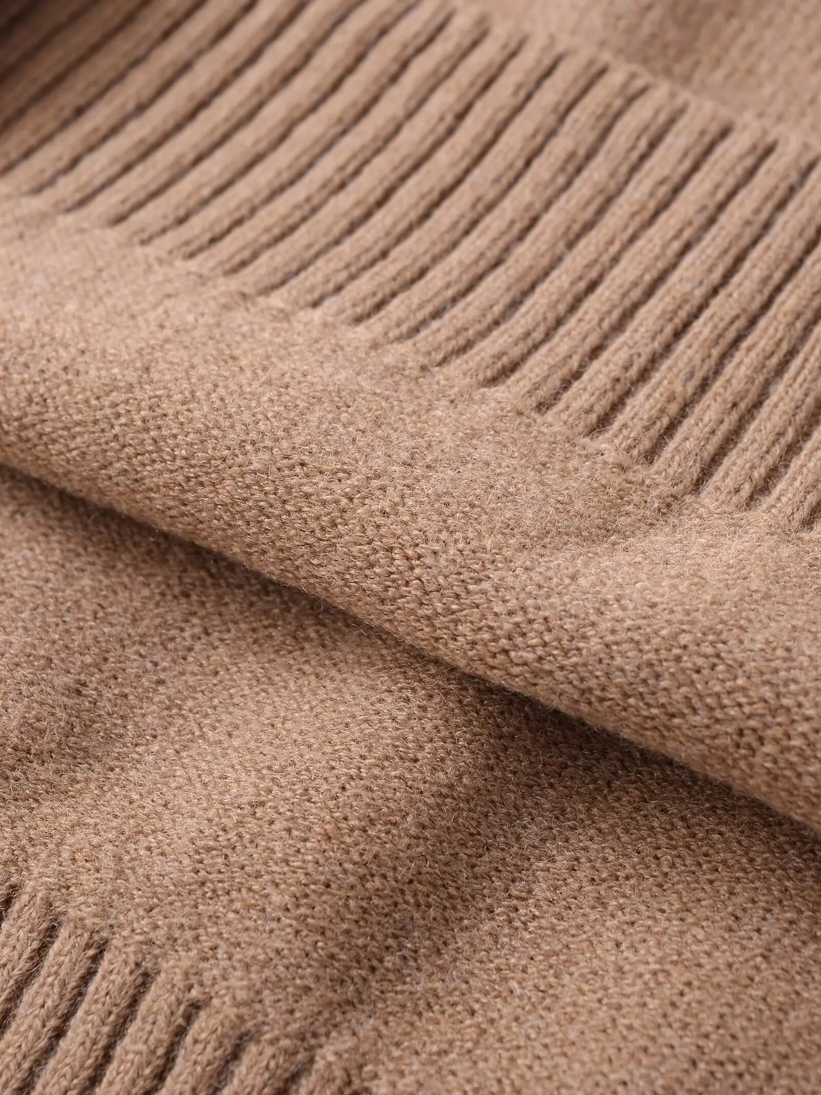 HH Winter Damen Mode Warmer Bubble Rollkragenpullover Kurzarm Streetwear Einfarbig 2-Farbig Elastischer Strickpullover – Detail 13