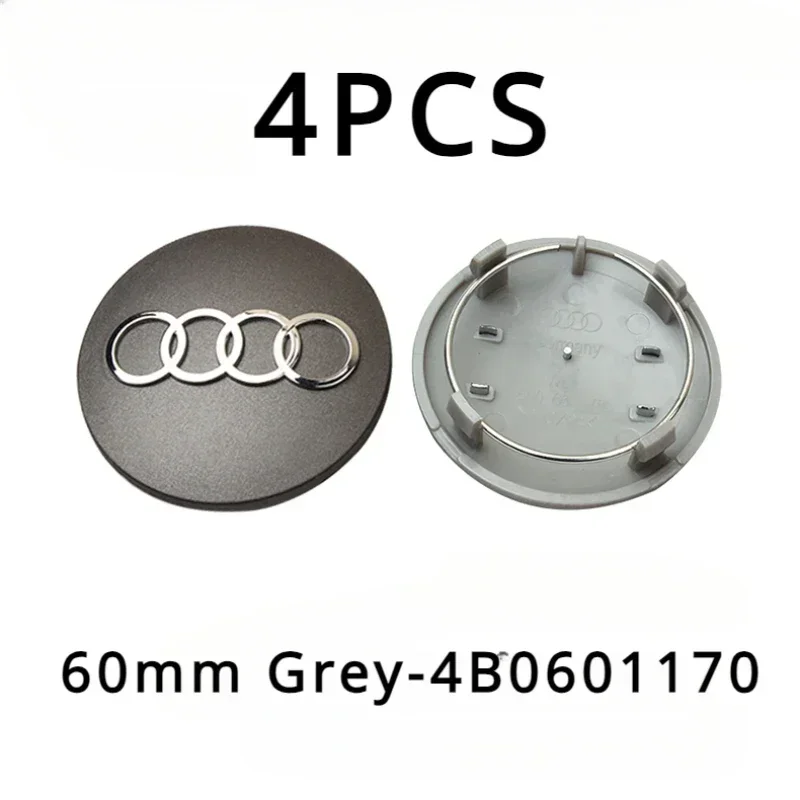 Sleek Car Styling Wheel Center Cap Hub Covers Badge - 4-Pack 60-69mm