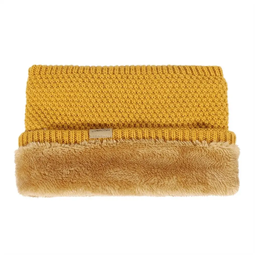 Winter Thickened Lining Knitted Neck Gaiter Ski Tube Scarf Half Face Mask Outdoor Cold-proof