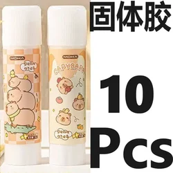 Adorable Capybara Cartoon Solid Glue Sticks - Strong Adhesive for Student Stationery Supplies (10 - Pack) (10Pcs)