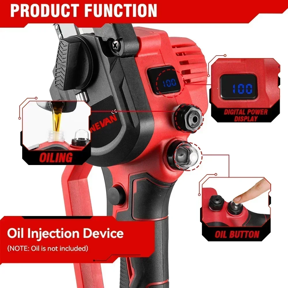 8 Inch Brushless Chain Saw Cordless Pruning Electric Saw Battery Saw Garden Woodworking Power Tool For Makita 18V Battery 4