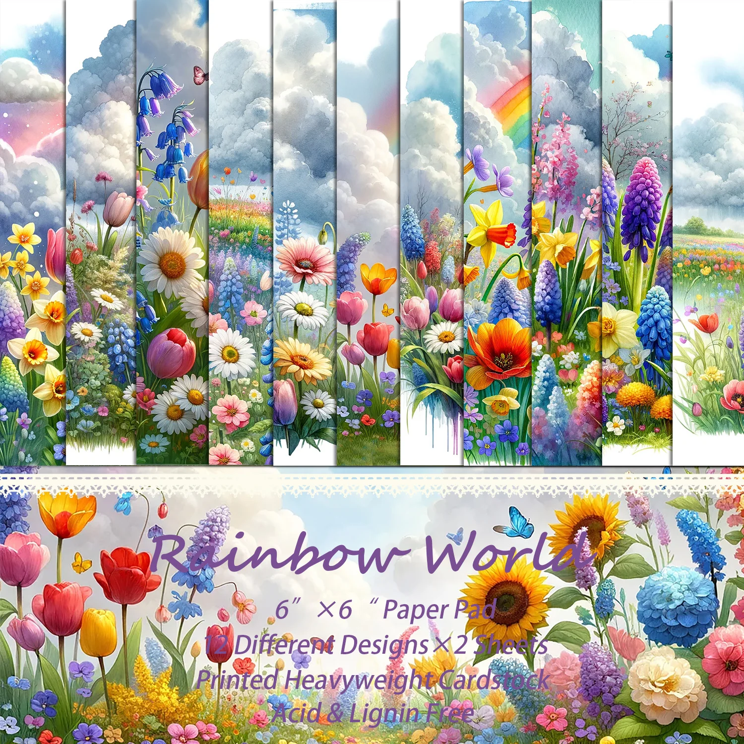 Rainbow Forest Theme Scarapbookpaper Pads 24sheets(12patterns)