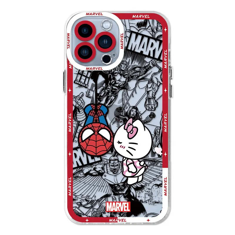 thumbnail image 1 of Funda de teléfono para Apple iPhone X XS 15 Plus 8 7 6s 13 Pro Max 12 Mini XR SE 14 Pro 11, Marvel Spidermans Hello Kitty, 1 of 5