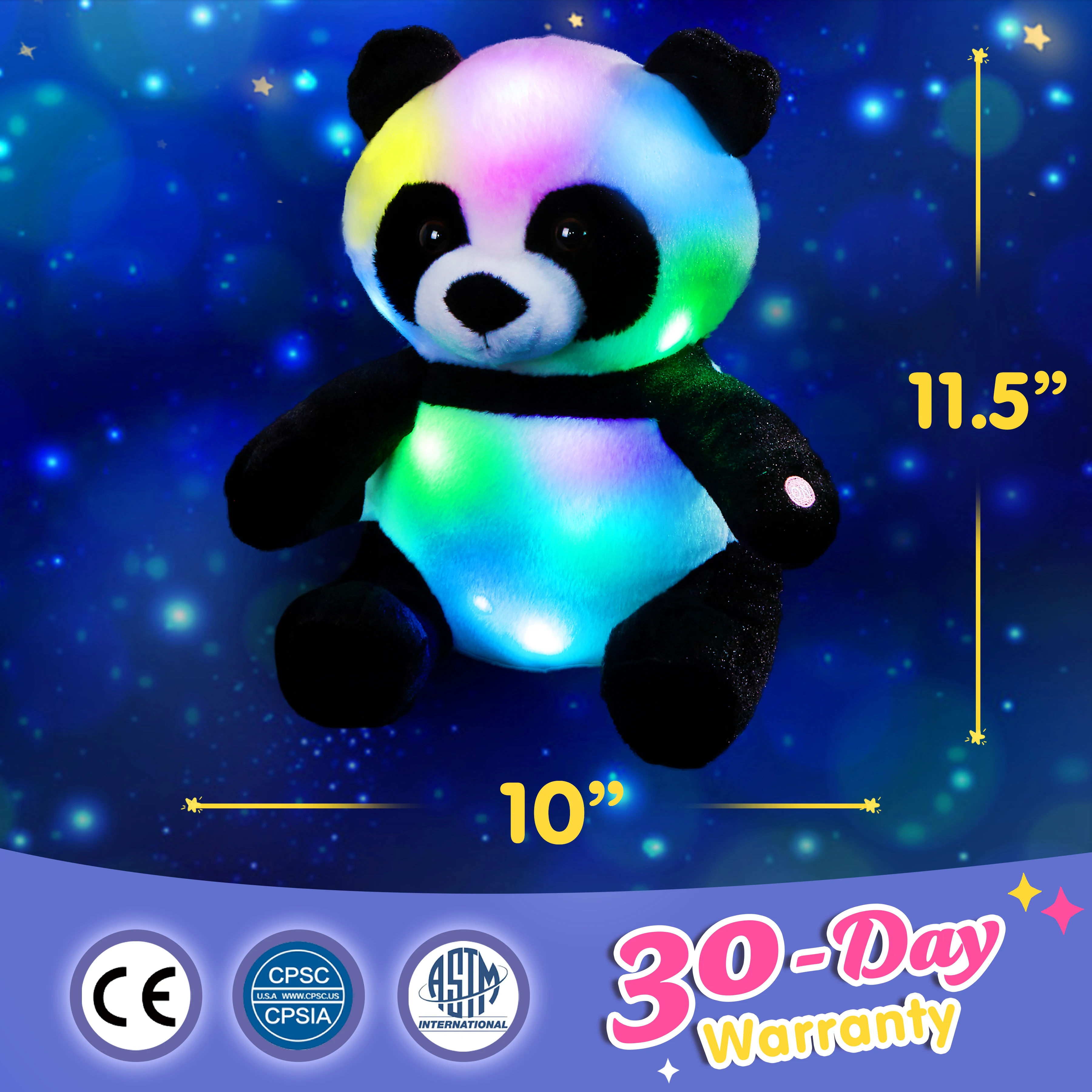28cm LED Light Musical Panda Plush Toy