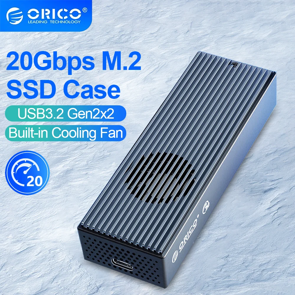 Ssd com Ventilador de Refrigeração Integrado Lsdt 20gbps M.2 Nvme Tipo-c Gabinete para Ssd 2230 2242 2260 2280 Orico-m2 Case
