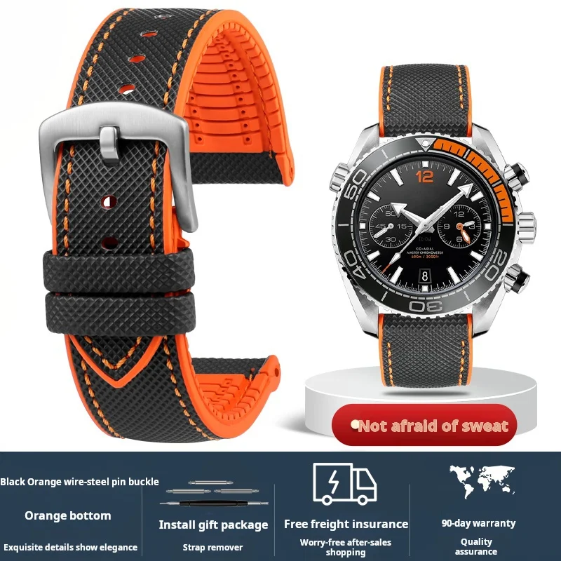Vibrant Multi-Color Nylon Rubber Watch Strap Bracelet for Men - Available in Various Sizes