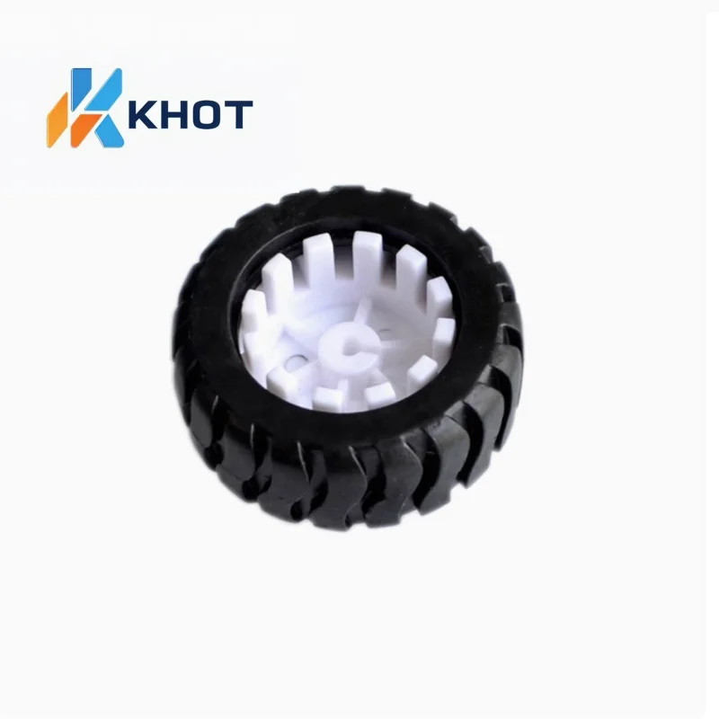D-axis rubber tire robot accessory 43MM tracking car model wheel with N20 reduction motor