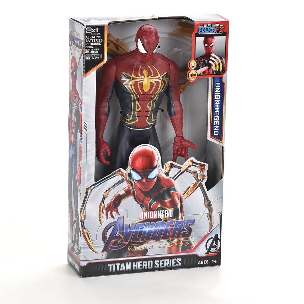 thumbnail image 1 of Juguete de 30 cm de Marvel Avengers, Thanos, Hulk, Spiderman, Iron Man, Capitán América, Thor, Pantera Negra, con sonido y luz, juguete de acción para regalo, 1 of 5
