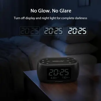 Digital Alarm Clock Radio with Dual Alarm, Night Light, and Bedside Convenience for Phone-Free Wake-up 5