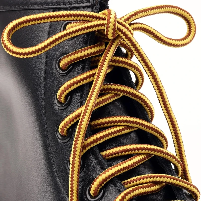 Durable Heavy-Duty Round Boot Laces - 2 Pairs for Hiking, Work, and Outdoor Sports