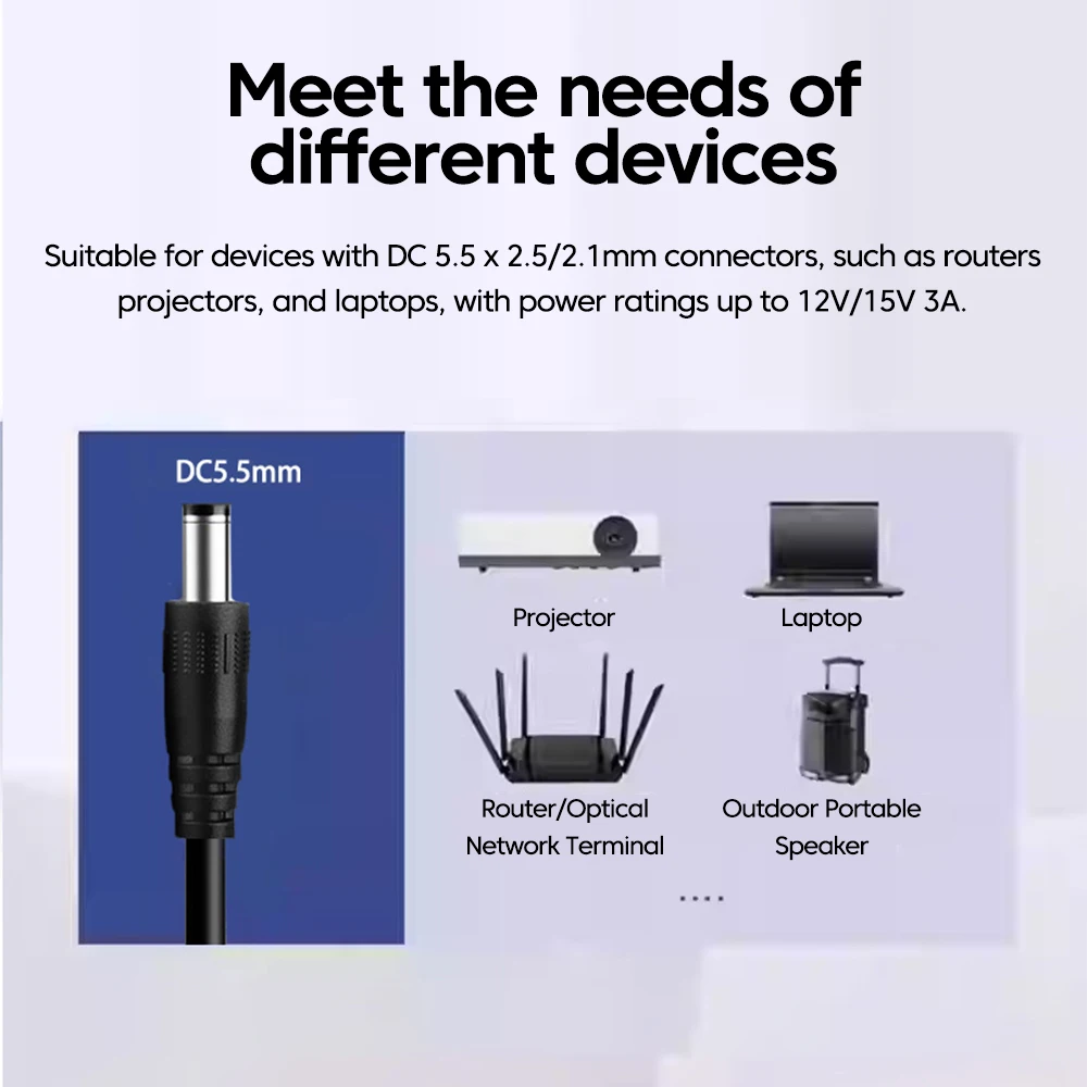 타입 C to DC 전원 부스트 케이블 5V/9V/12V/15V/20V 부스트 라인 USB C to 5.5mm DC 잭 어댑터 고속 충전 와이파이 공유기용