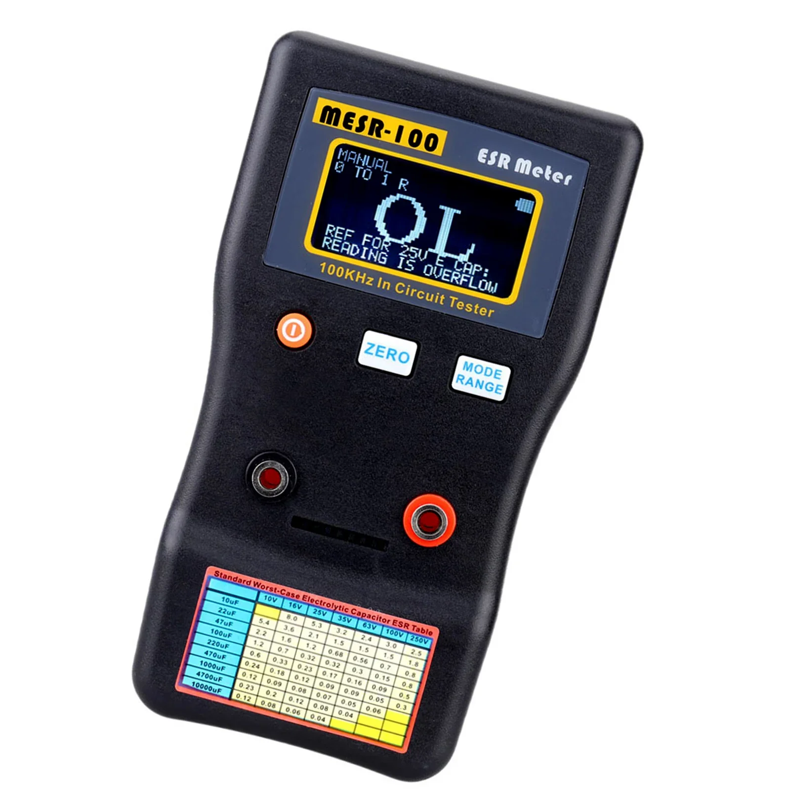 

Multimeter MESR-100 ESR Capacitance Ohm Meter Professional Measuring Internal Resistance of Capacitor Capacitance Circuit Tester