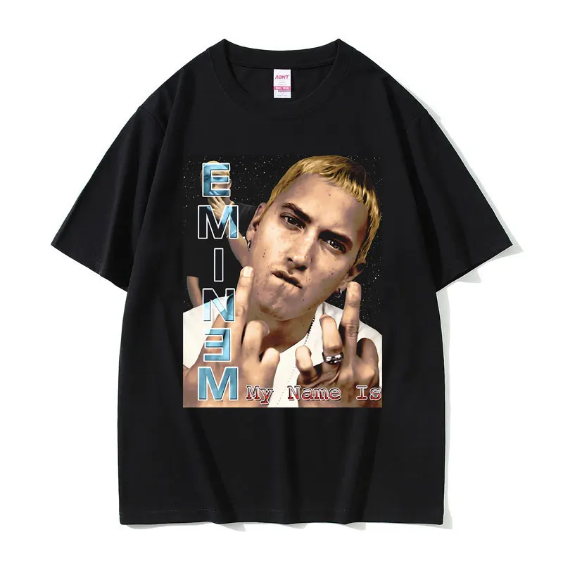 

Rapper Eminem Graphic Print T-shirts Men Women Hip Hop Vintage Oversized T Shirt Male Casual Pure Cotton Tops Short Sleeve Tees