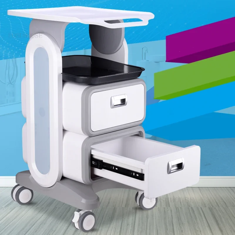 Modern Mobile salon Trolleys Hospital Medical Dental Tool Cart with Two or One Drawer Dental Plastic Storage Tool Trolley Cart Z For multi layer storage trolley