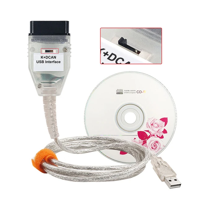 USB Cables OBD II K+DCAN USB Interface Diagnostic Tool with 20 PIN For *BMW  E46 K+CAN K CAN FTDI FT232 Chip OBDII Scanner - AliExpress