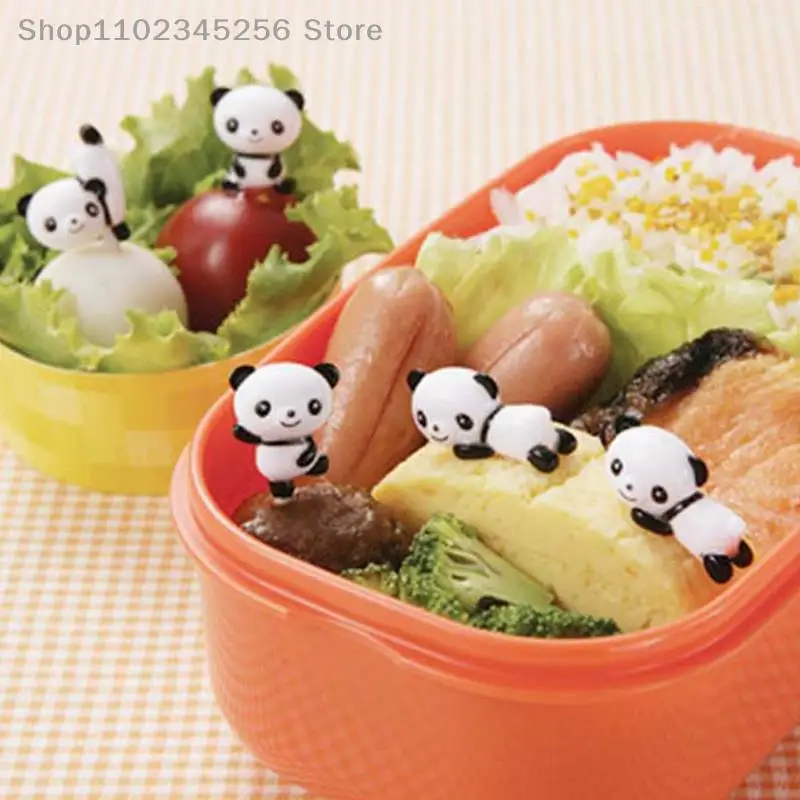 Set of 8 Mini Cartoon Panda Snack and Dessert Forks for Kids
