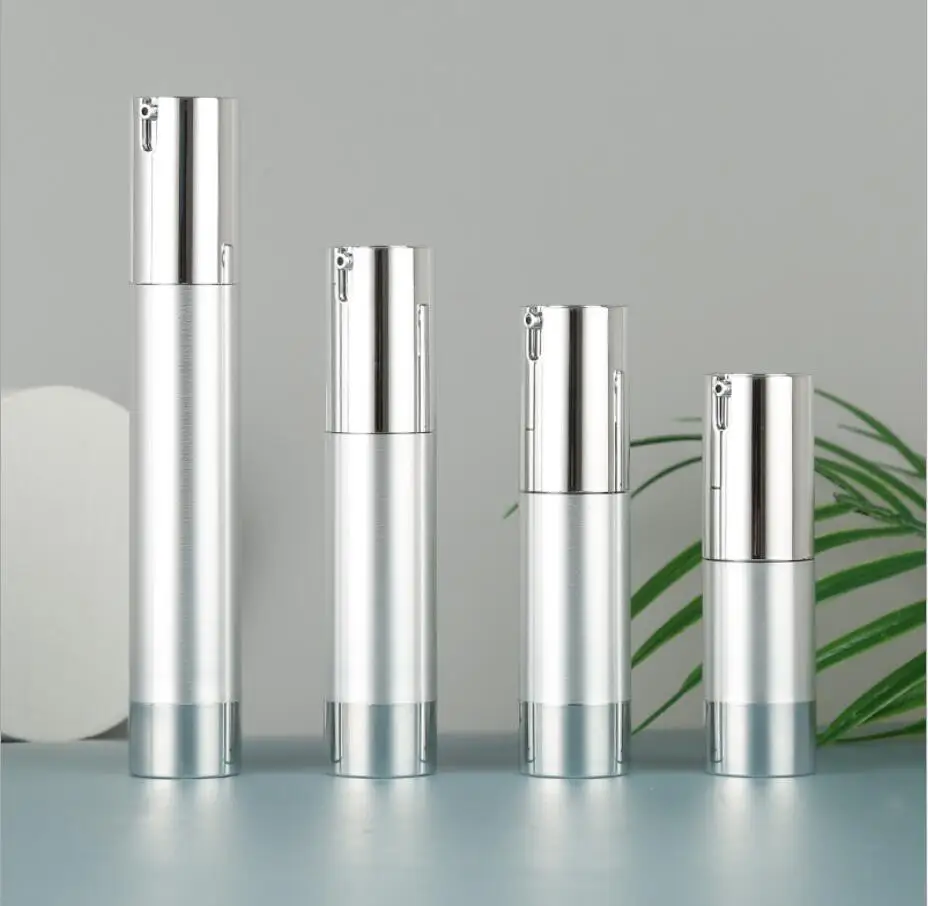 

30ml slimmer shape silver UV airless bottle pump lotion emulsion serum foundation essence liquid skin care cosmetic packing