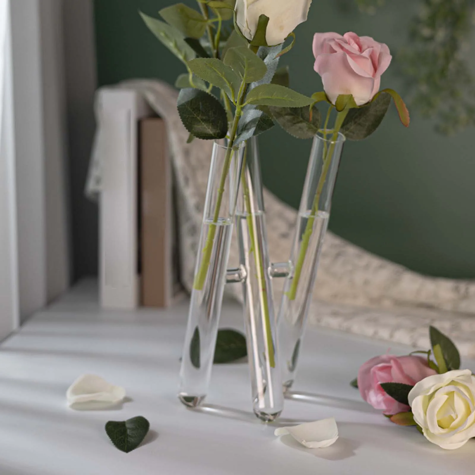 3 jarrones de tubo de ensayo, arreglo Floral transparente, contenedor de  plantas para flores, novedad para inauguración de la casa, chimenea de sala  de estar - AliExpress, image size:1600x1600