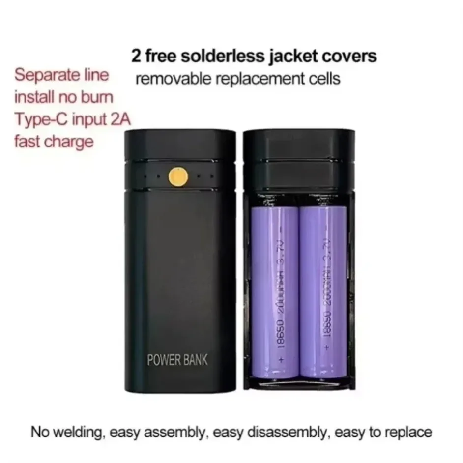 5V 2A Charging Treasure Box Shell 18650 Lithium Batteries Quick Charging USB Output Treasure DIY Set charging treasure box