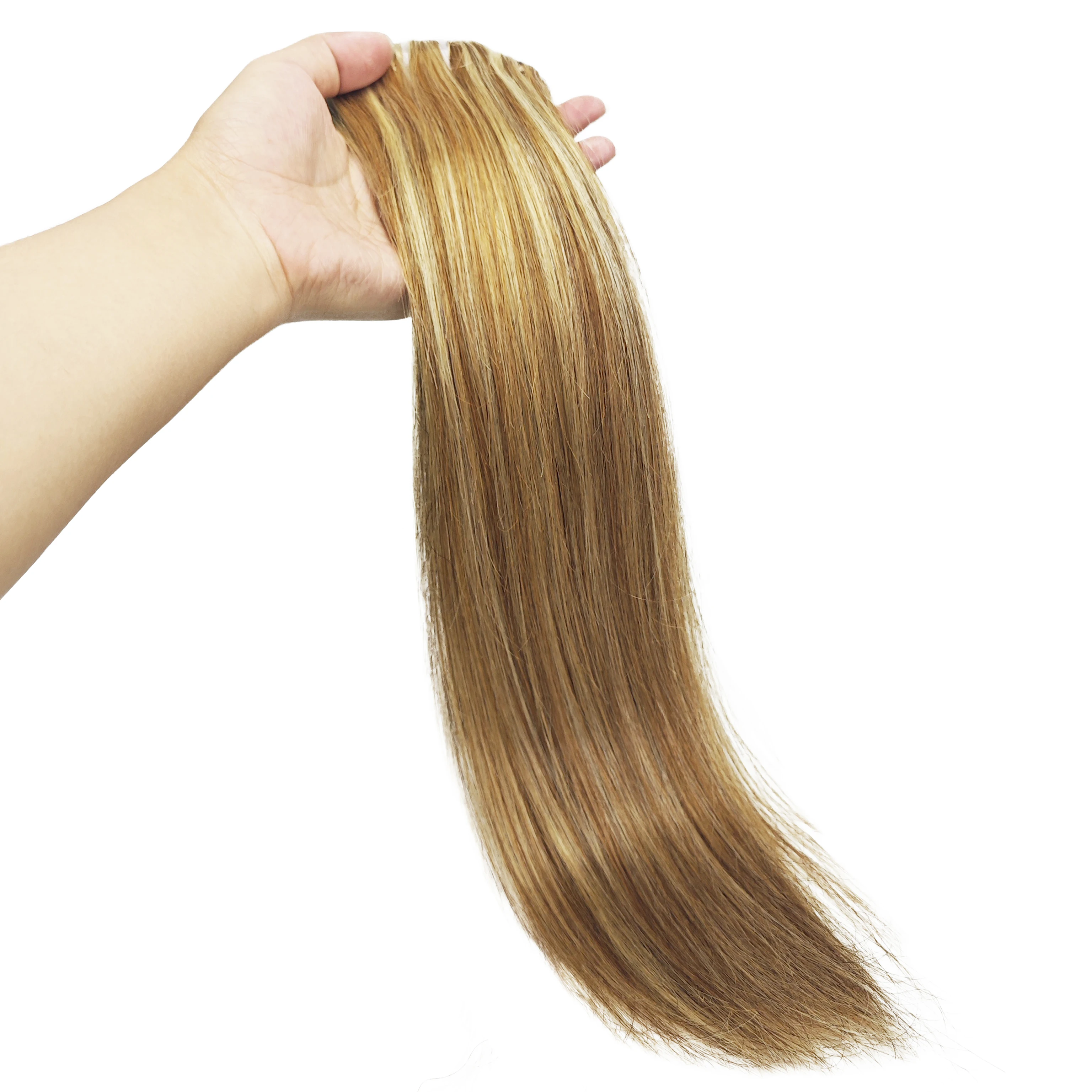 クリップインエクステンション 100g 人毛 5クリップ ストレート P8/613