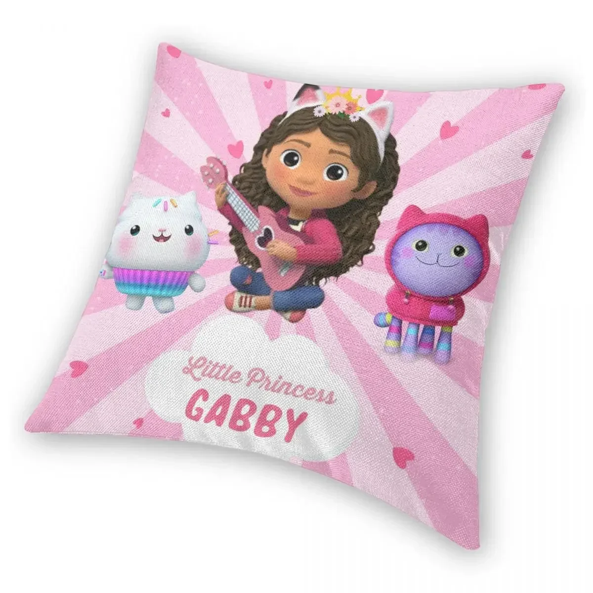 Gabbys Dollhouse Sprinkle Party Pillowcase Printing Cushion Cover Decorations Happy Birthday Throw Pillow Case Cover Home 18''