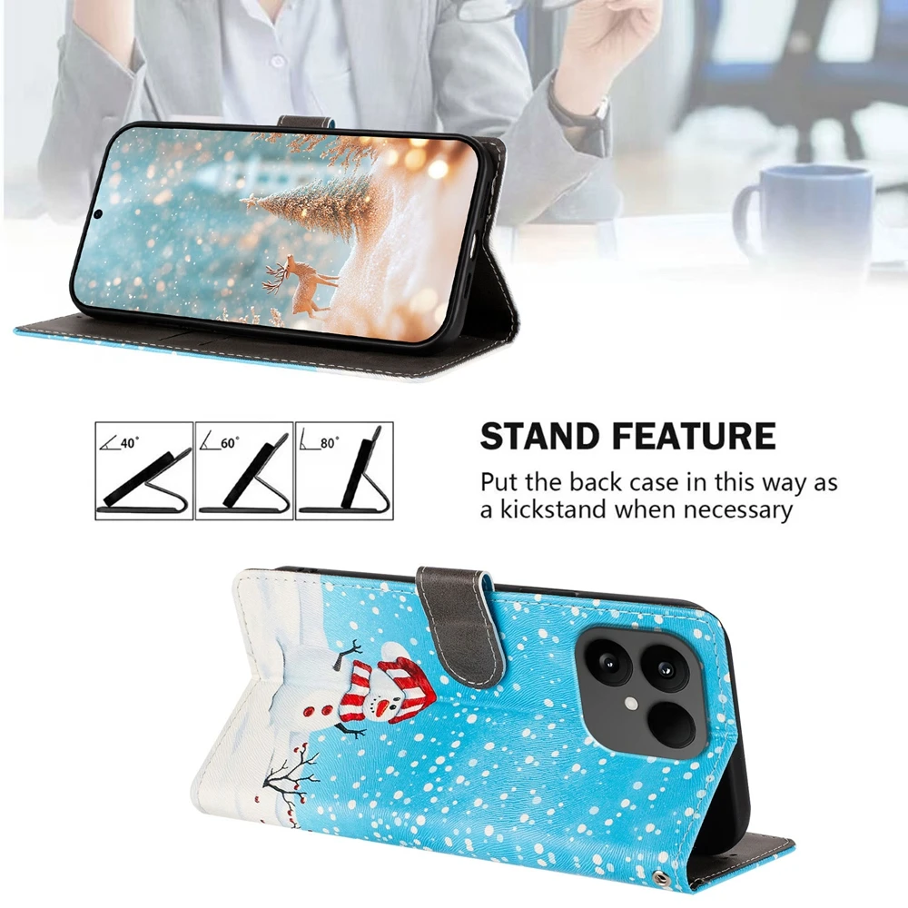 Luxury Flip Leather Wallet Phone Case - Christmas Edition