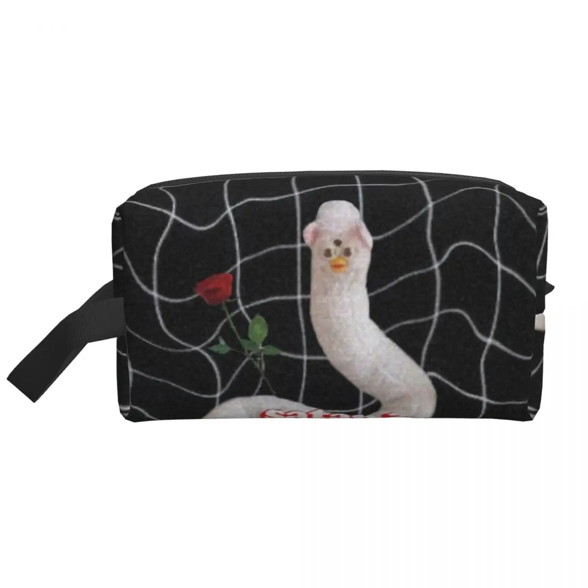 Custom Long Furbys Satan Travel Cosmetic Bag Women Makeup Toiletry Organizer Ladies Beauty Storage Dopp Kit