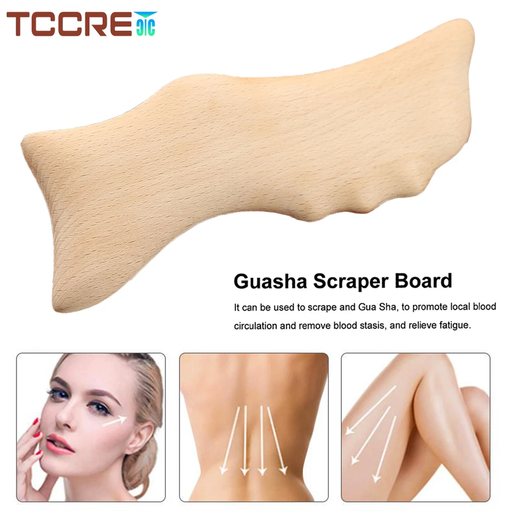 1Pcs Wooden Gua Sha Massage Tool, Wooden Beech Scraping Board Face Neck Muscle Scraper for Muscle Massage Relax, BodyPain Relief wooden handrest natural wrist support pain relief inclined board tools calligraphy drawing