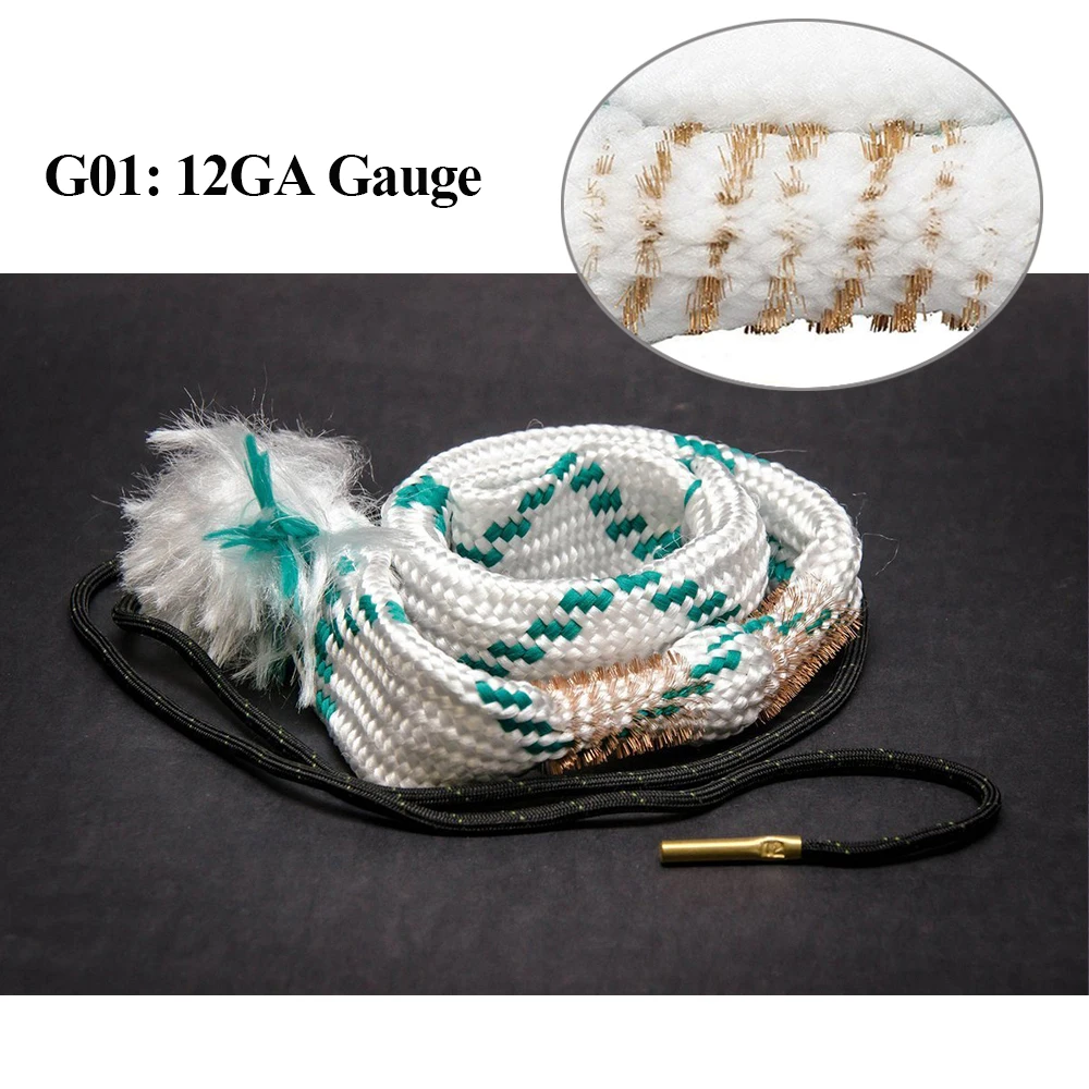 Hunting Gun Bore Cleaner .22 Cal.223 Cal.38 Cal& 5.56mm 7.62mm 12GA Gun Cleaning Kit Tool Rifle Pistol Shotgun Barrel Clean Rope