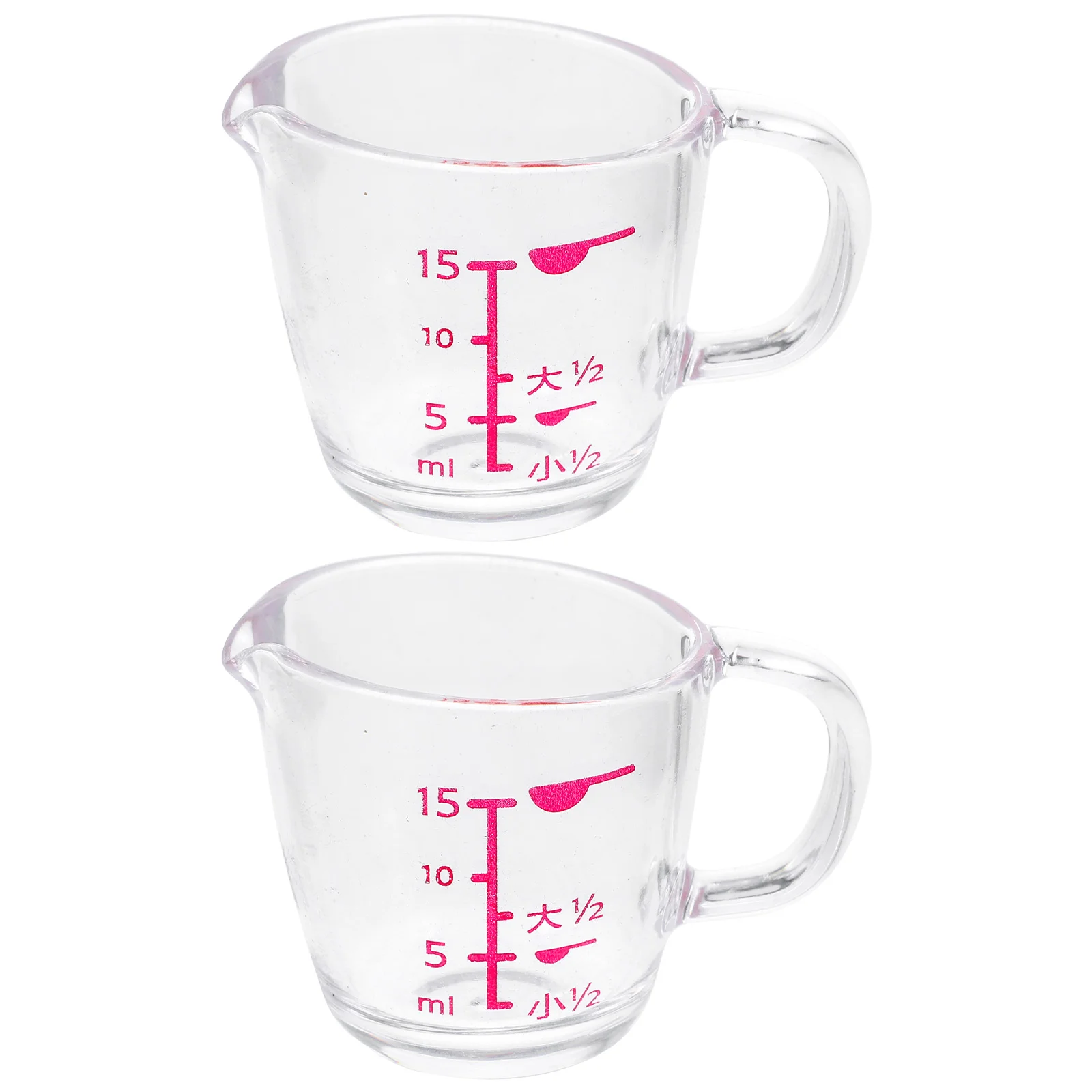 

2 Pcs Graduated Measuring Cup Mixing Coffee with Scale Mugs Milk Clear Liquid Holder