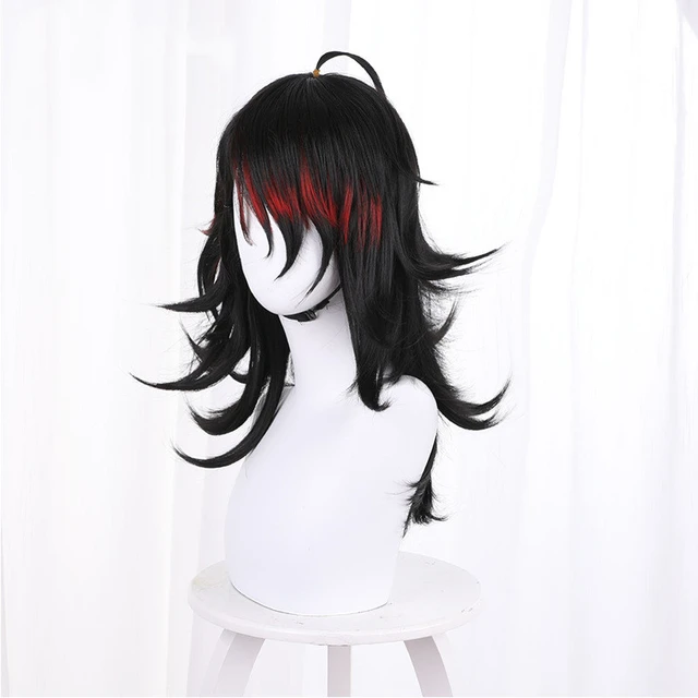 Virtual r NIJISANJI Luxiem Shu Yamino New Outfit Black Purple  Cosplay Wig