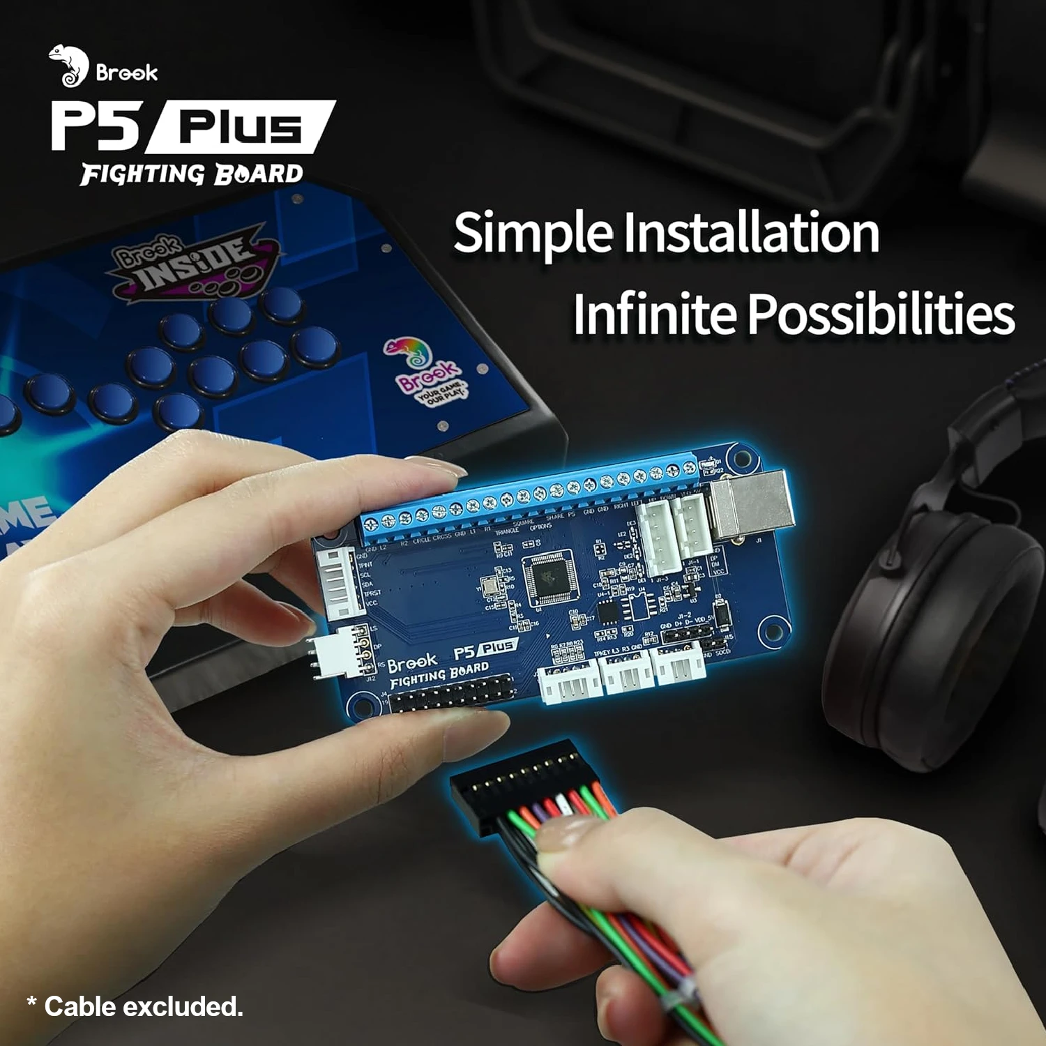 Brook P5 Plus Fighting Board with Pre-Installed Header