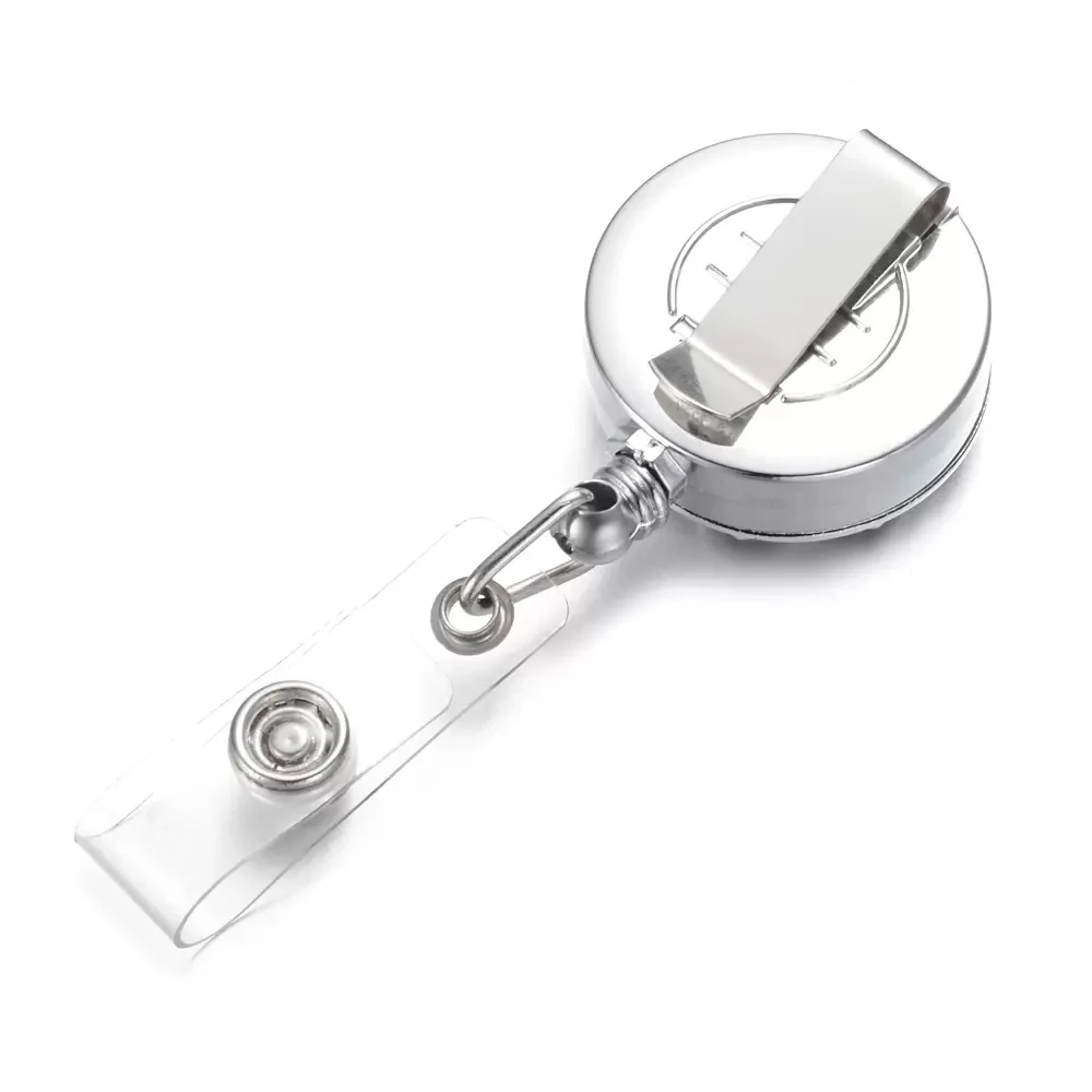 Retractable Badge Reel Lanyard ID Card Holders Stainless Steel