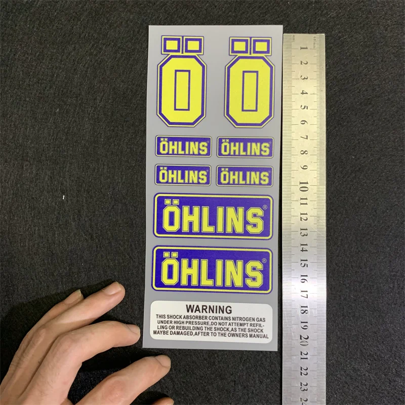 오토바이 전기 스쿠터 스폰서 수정 된 충격 흡수 장치 수리 스티커 장식 데칼 OHLINS 용 반사 방수