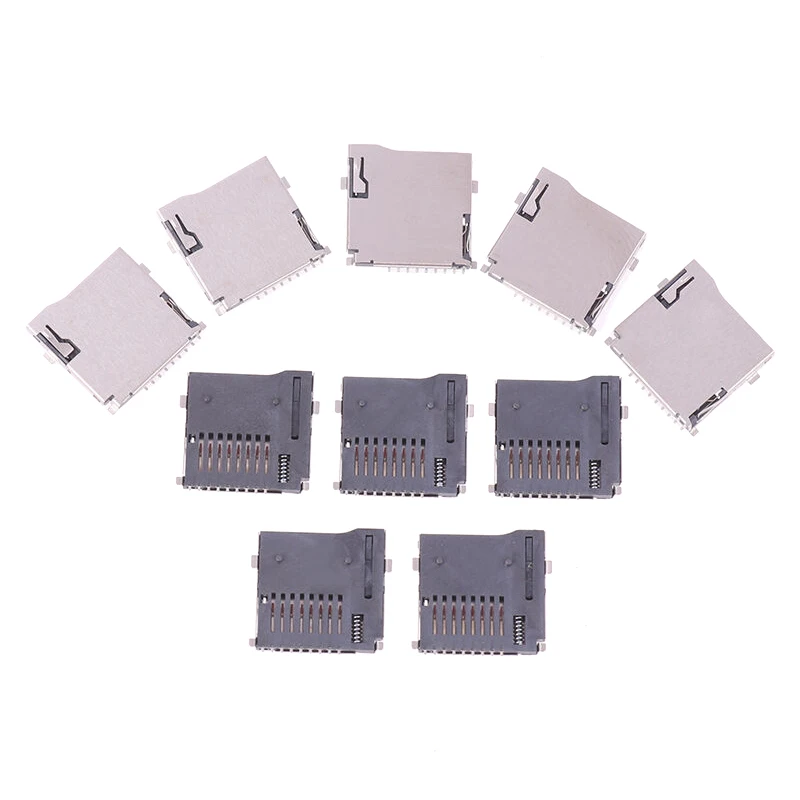 

10pcs 9pin Card Slot Connectors T-Flash Common Style Size 14*15mm TF Card Deck Self Acting Card Slot