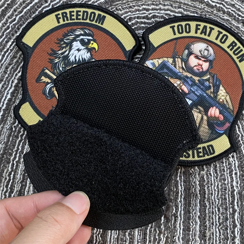Tactical Insignia Patch Army Soldier Carabiner Ring Old Man Fat Eagle Printed Backpack Clothing Decorative Accessories Stickers