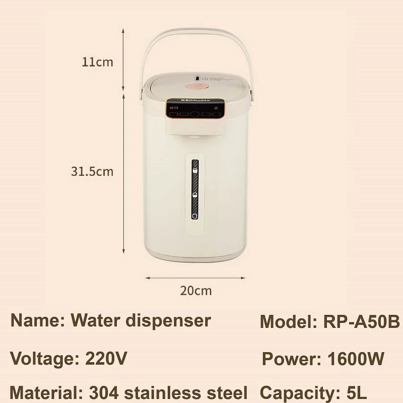 5L Smart Electric Kettle Home 14 Gear Adjustable Temperature Electric Water Bottle Automatic Insulated Water Dispenser 1600W 6