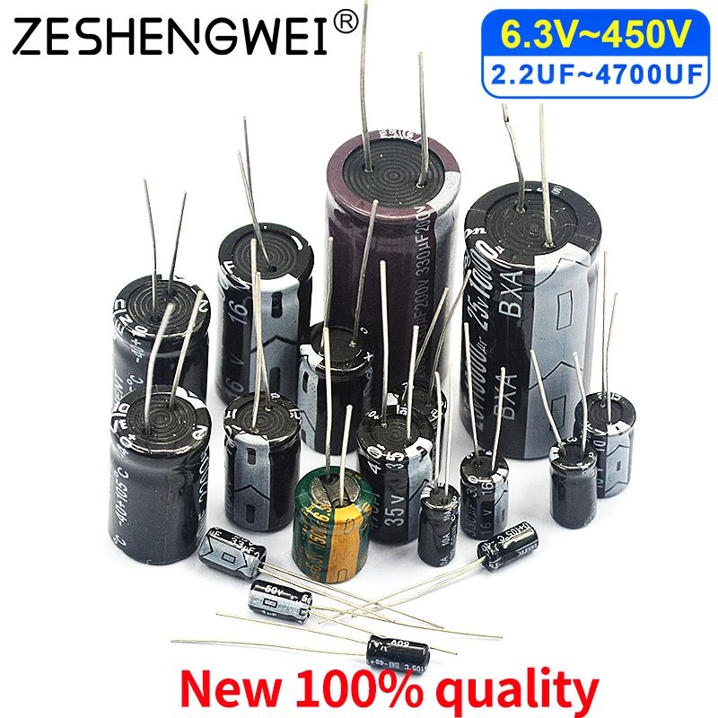 Aluminum Electrolytic Capacitor 6.3V 10V 16V 25V 35V 50V 400V 450V 1UF 2.2UF 4.7UF 10UF 1000UF 22UF 33UF 47UF 470UF 100UF 220UF electrolytic capacitor aluminum capacitor aluminum electrolytic capacitor