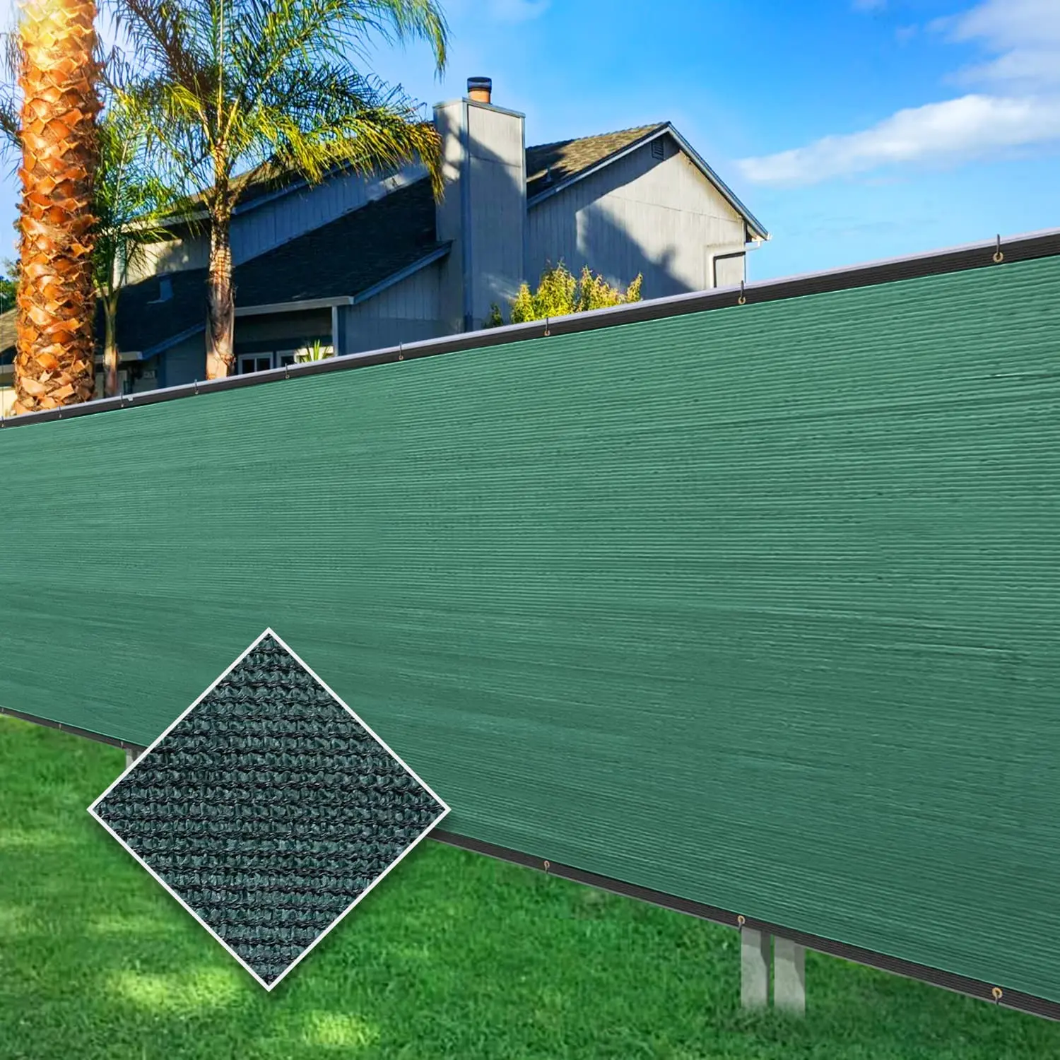 Outdoor Privacy Screen Mesh for Fences and Balconies - Green Shade Barrier