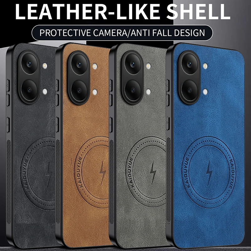 Luxury PU Leather Magnetic Protective Back Cover - Premium Phone Shell Case