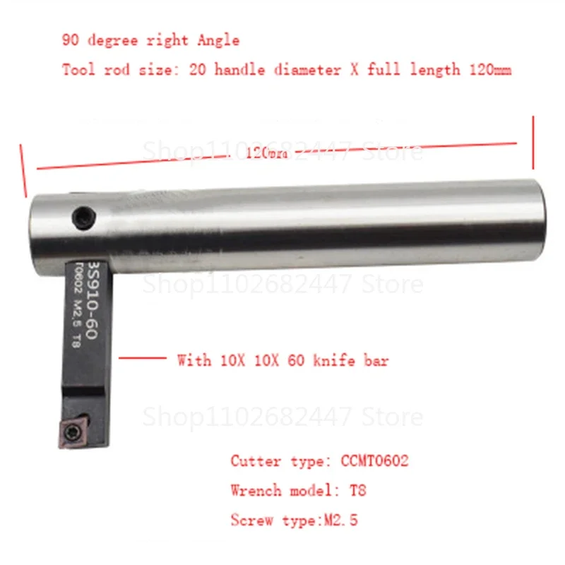 90 &deg; Milling Machine Boring Machine 20*120 Handle Drilling Boring Tool Shank Adjustable Honing Tool Rod