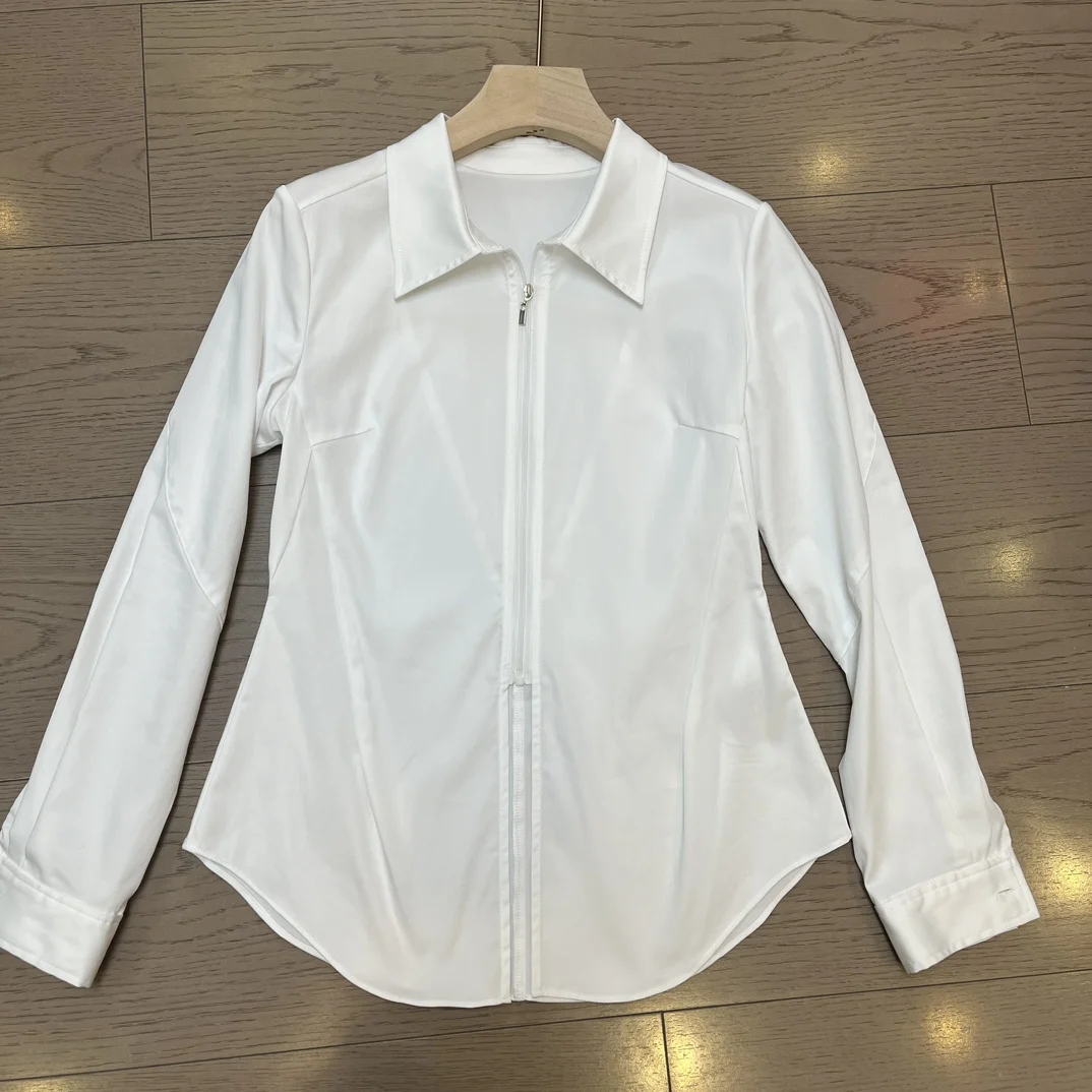 

Niche design front zipper shirt