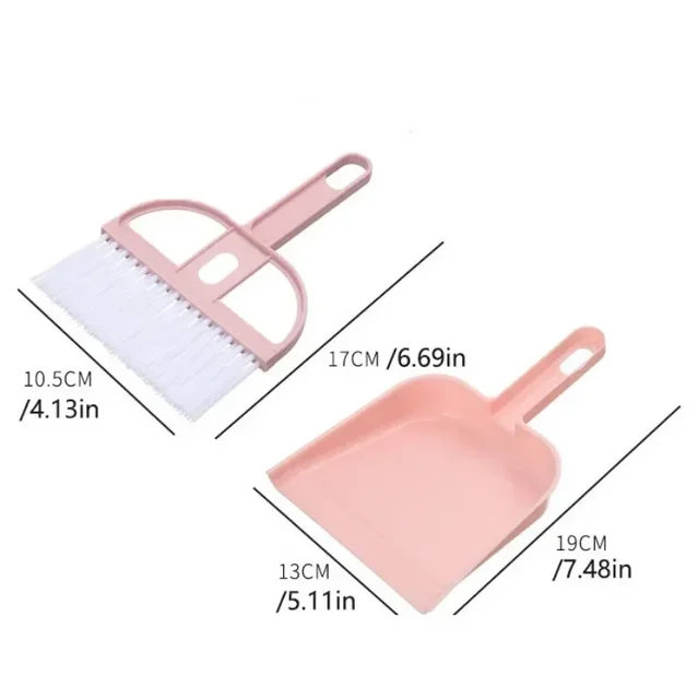 1SET Mini Desktop Sweep Cleaning Brush Keyboard Brush Cat Hamster Dustpan Small Broom Set Pet Professional Cleaning Tools 2