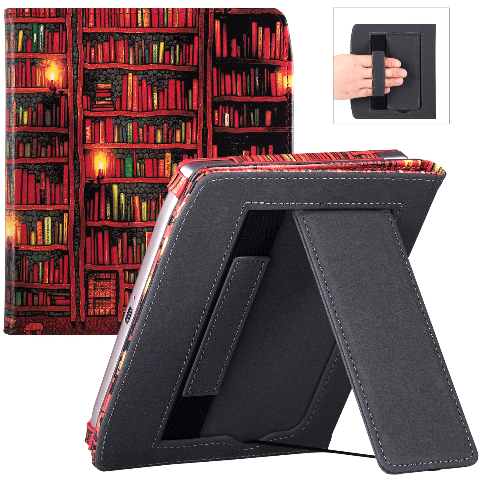 Estojo com Suporte para Ereader Novidades Pocketbook Era Modelo Pb700 Capa Protetora Fólio de Livro de Couro pu com Alça de Mão Despertador Automático para Dormir