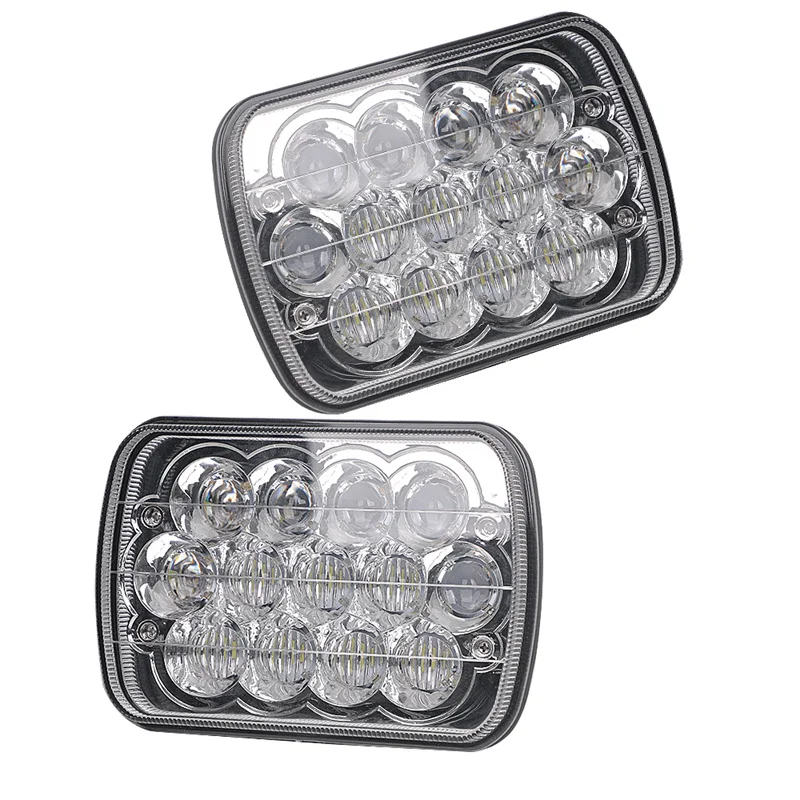 

7X6 Inch Halo LED Headlights 5X7 Inch Square LED Headlamps DRL For Jeep Wrangler YJ Cherokee XJ Trucks Replacement H6054 H5054