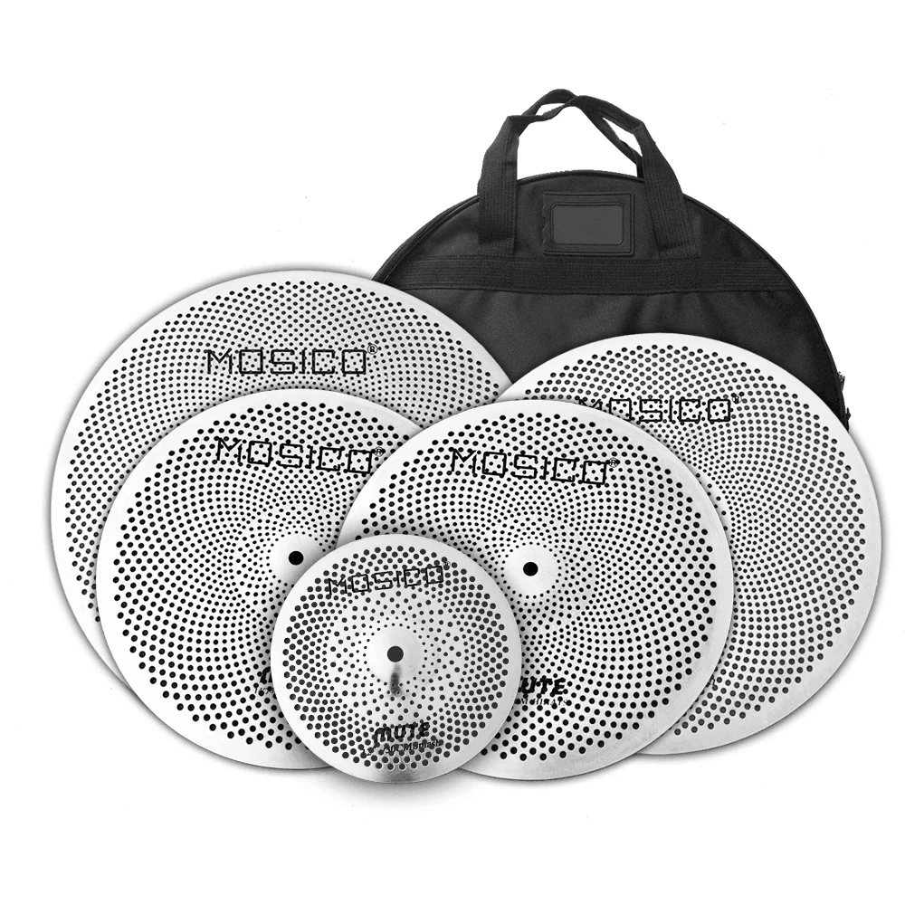 Five Piece Alloy Cymbal Set 10" Splash + 14" Hi-Hat + 16" Crash + 20" Ride + Bag For Jazz Drum Set