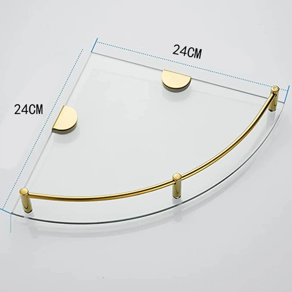 Bathroom Shelves, 2-Tier Bathroom Glass Corner Shelf Wall Mounted ,Tempered Glass Shelf for Storing Shower Gel/Soap-C 6