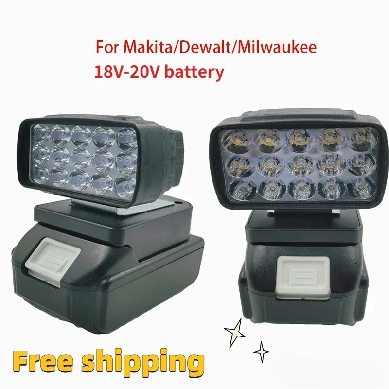 Portable LED Work Light Cordless for Makita/Dewalt/Milwaukee BL1430 BL1830 Lithium Battery Outdoor Lighting Camping portable led work light