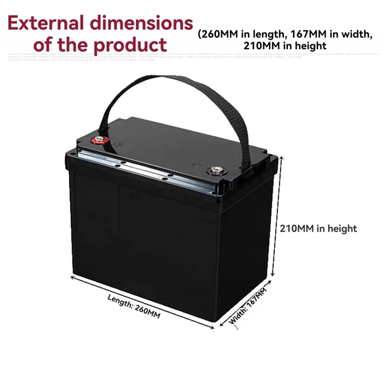 ABKN-For NCM 리튬인산철(LiFePO4) 셀 12.8V 80Ah 100Ah 24V 36V 48V 12V 70Ah DIY 태양광 시스템 저장 박스 배터리 케이스 12V 70Ah